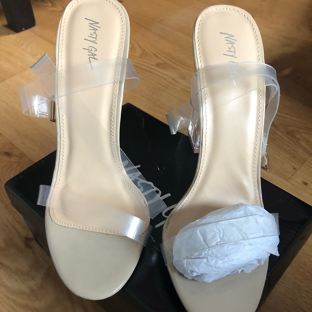 Nasty Gal Clear Acrylic Block Heels